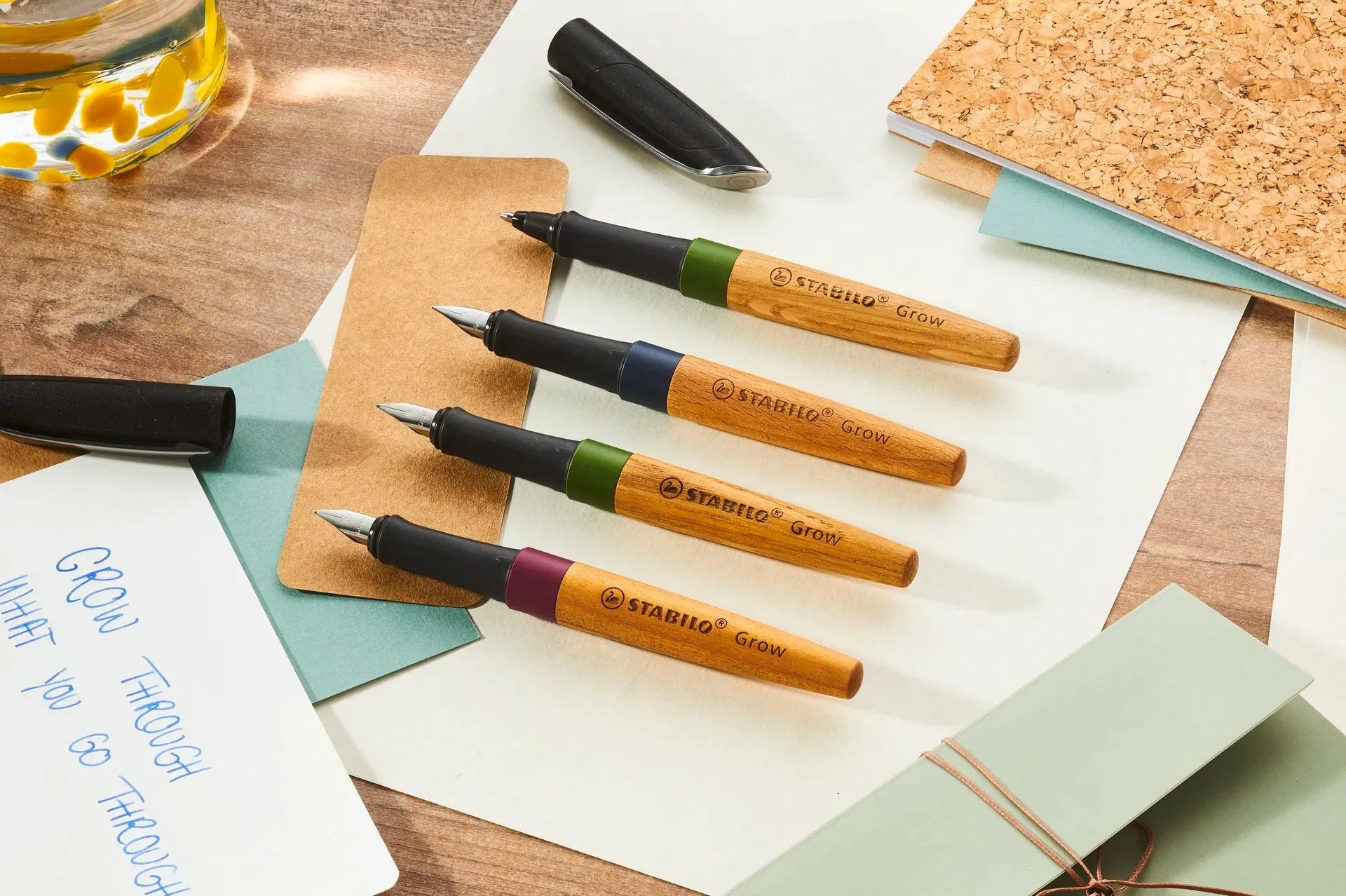 STABILO Grow Ballpoint Pen – Moss Green & Oak