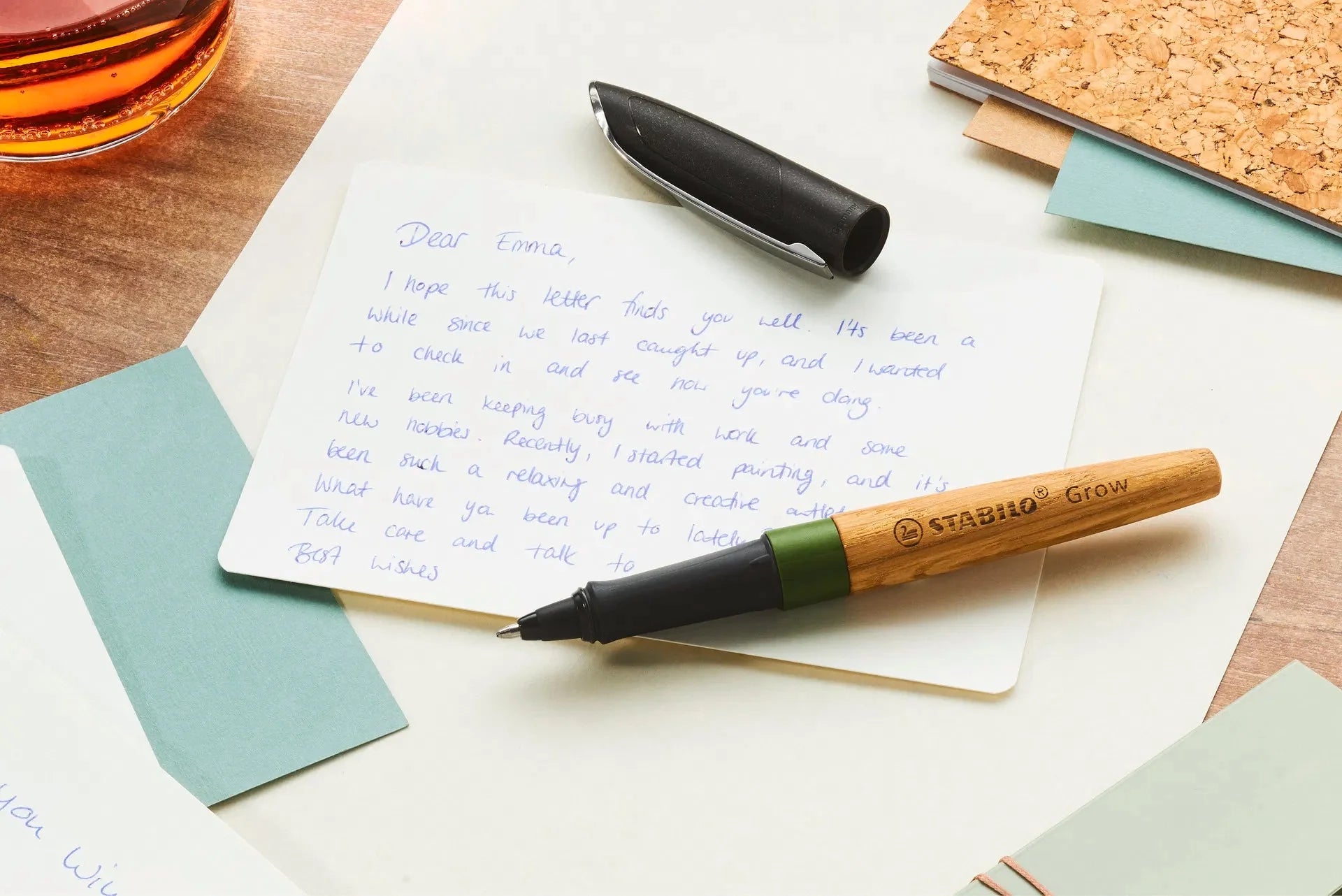 STABILO Grow Ballpoint Pen – Moss Green & Oak