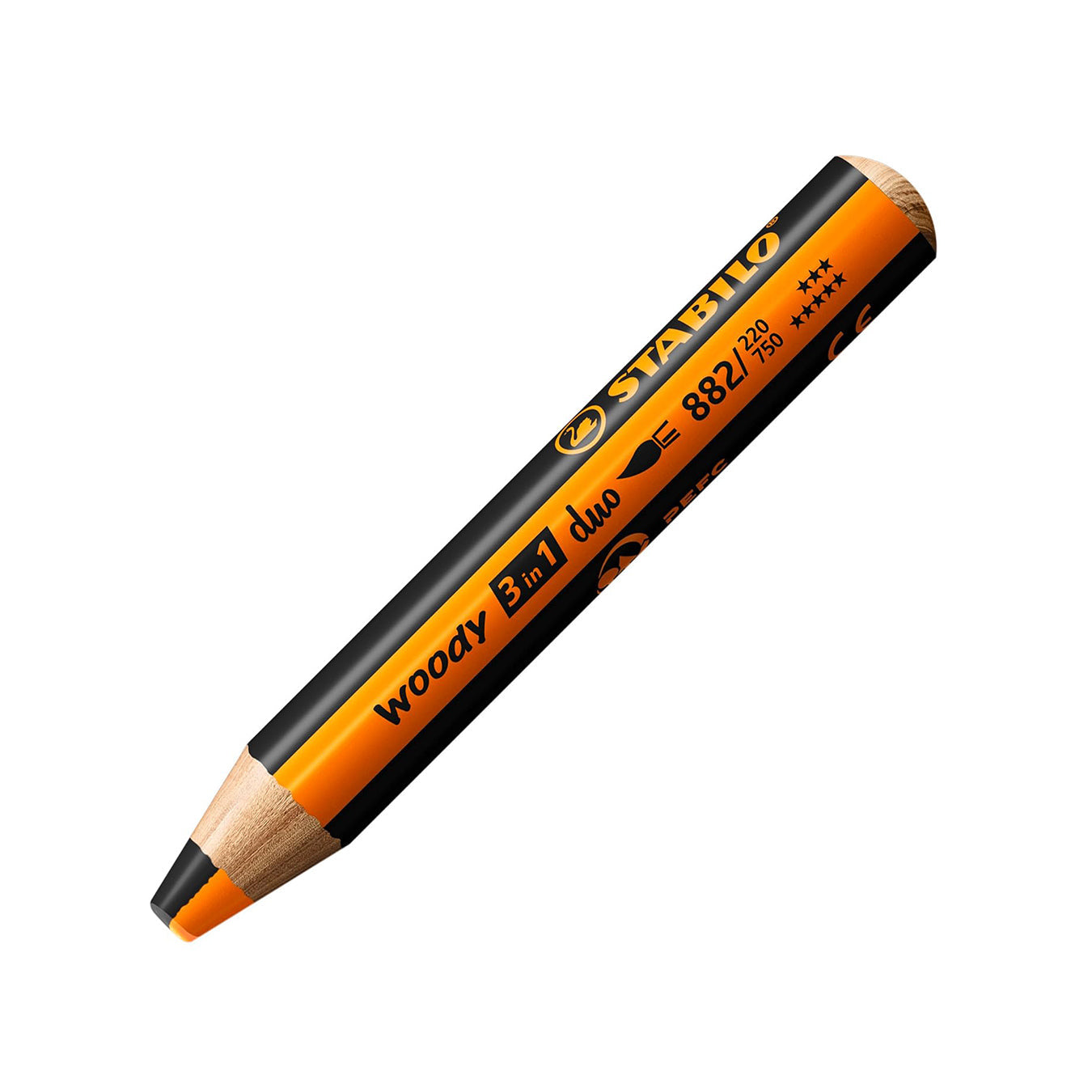 Stabilo | Multi-Talented Pencil | Woody 3 In 1 Duo | Orange/Black | 1 Piece