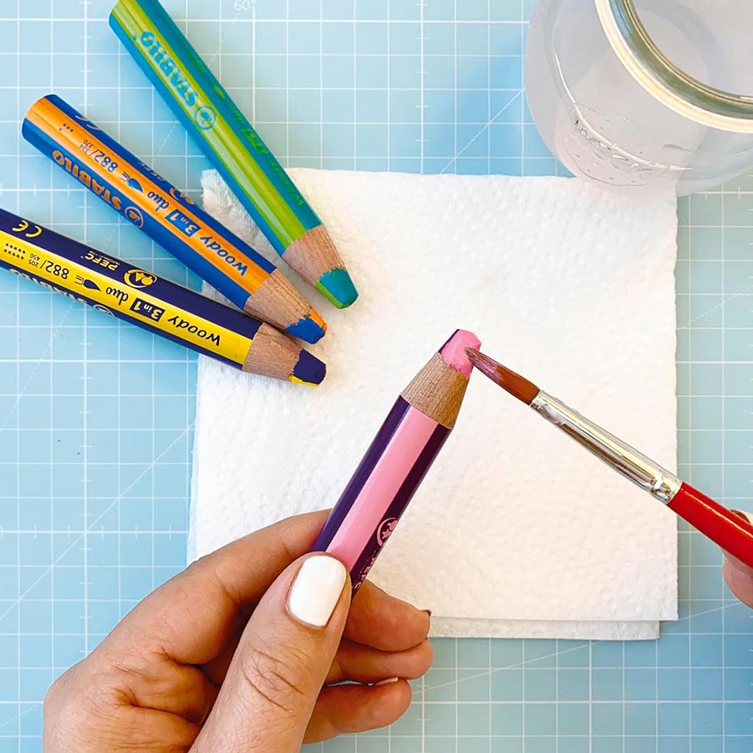 Stabilo | Multi-Talented Pencil | Woody 3 In 1 Duo |  Turquoise/Light Green | 1 Piece Stabilo