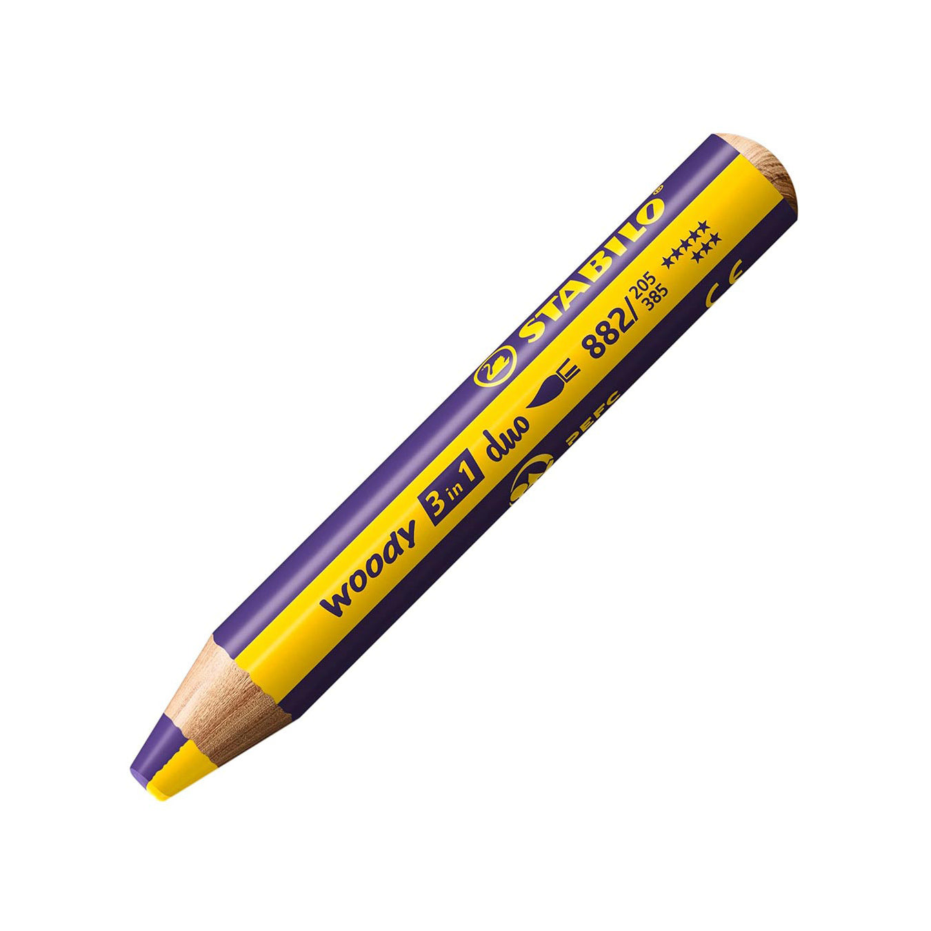 Stabilo | Multi-Talented Pencil | Woody 3 In 1 Duo | Yellow/Violet | 1 Piece Stabilo