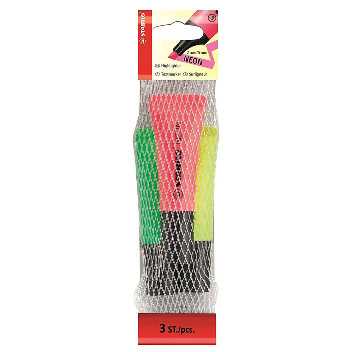 Stabilo | Neon Highlighter Pen | Pack Of 3 | Yellow, Green, Pink Stabilo