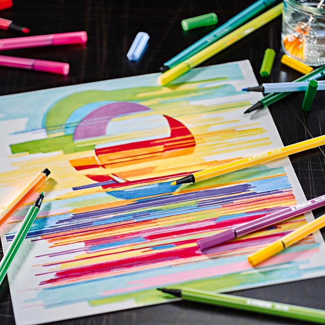 Stabilo Pen 68 Arty Felt Tip Pens | Set of 30 Colors Stabilo