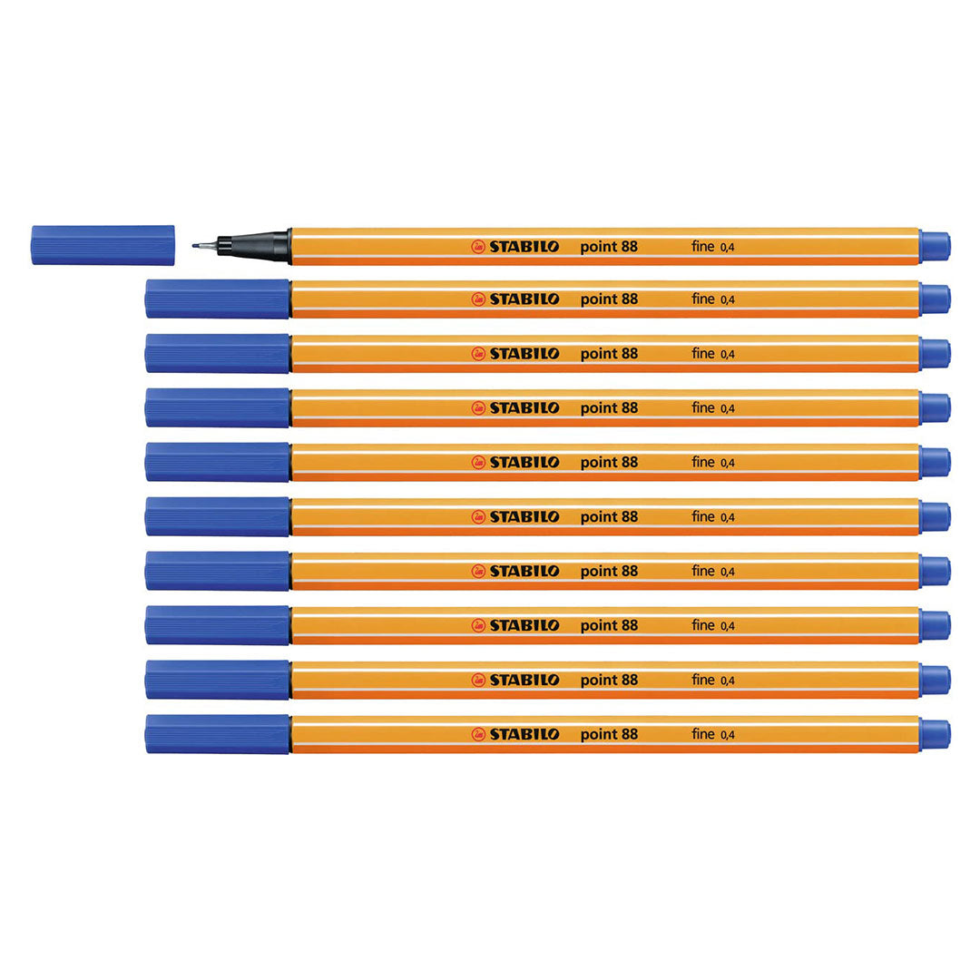 Stabilo | Point 88 | Fineliner | Blue | Pack Of 10 Stabilo