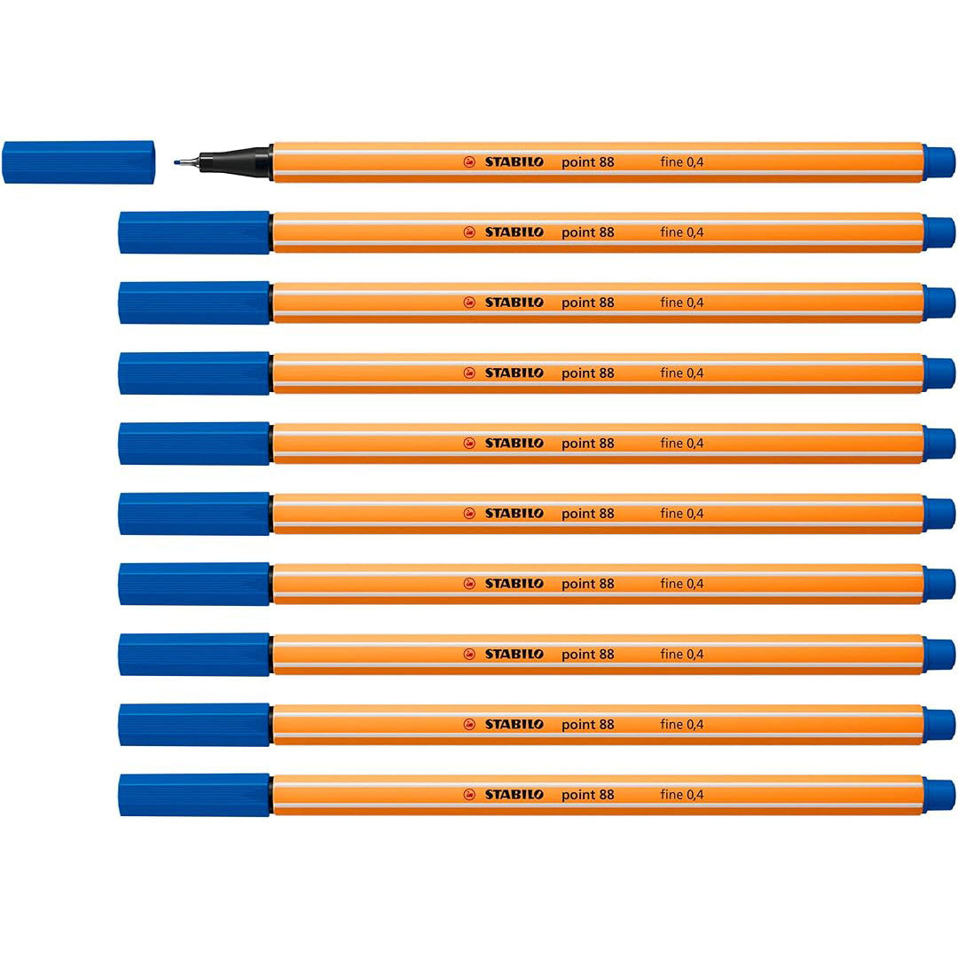 Stabilo | Point 88 | Fineliner | Blue | Pack Of 10 Stabilo