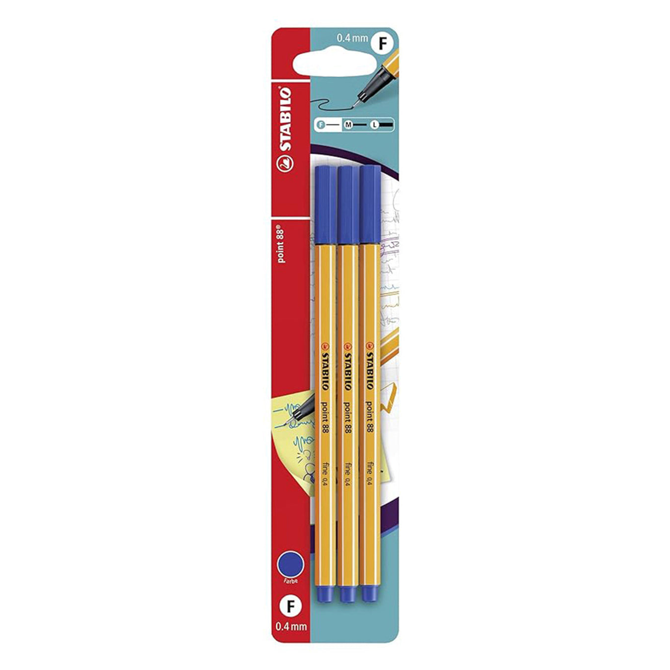 Stabilo | Point 88 | Fineliner | Blue | Pack Of 3 Stabilo