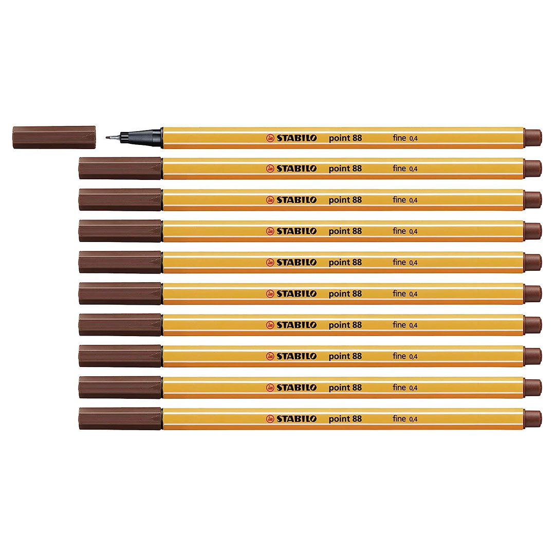 Stabilo | Point 88 | Fineliner | Brown | Pack Of 10 Stabilo