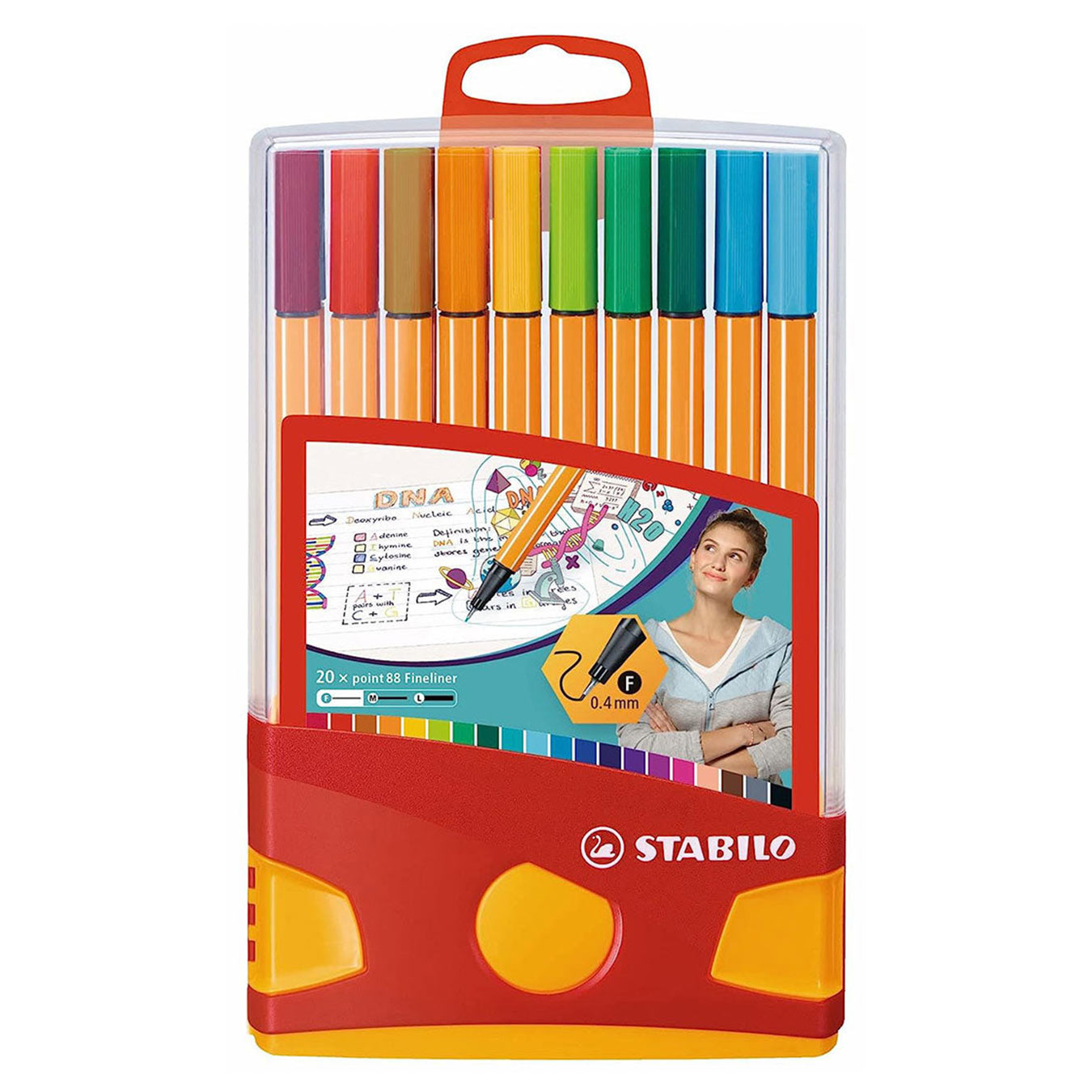 STABILO Point 88 Fine Point Felt-Tip Pen ColorParade | Set of 20 Stabilo