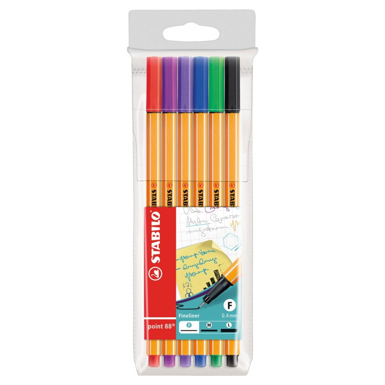 Stabilo | Point 88 | Fineliner | Assorted Colors | Pack Of 6 Stabilo