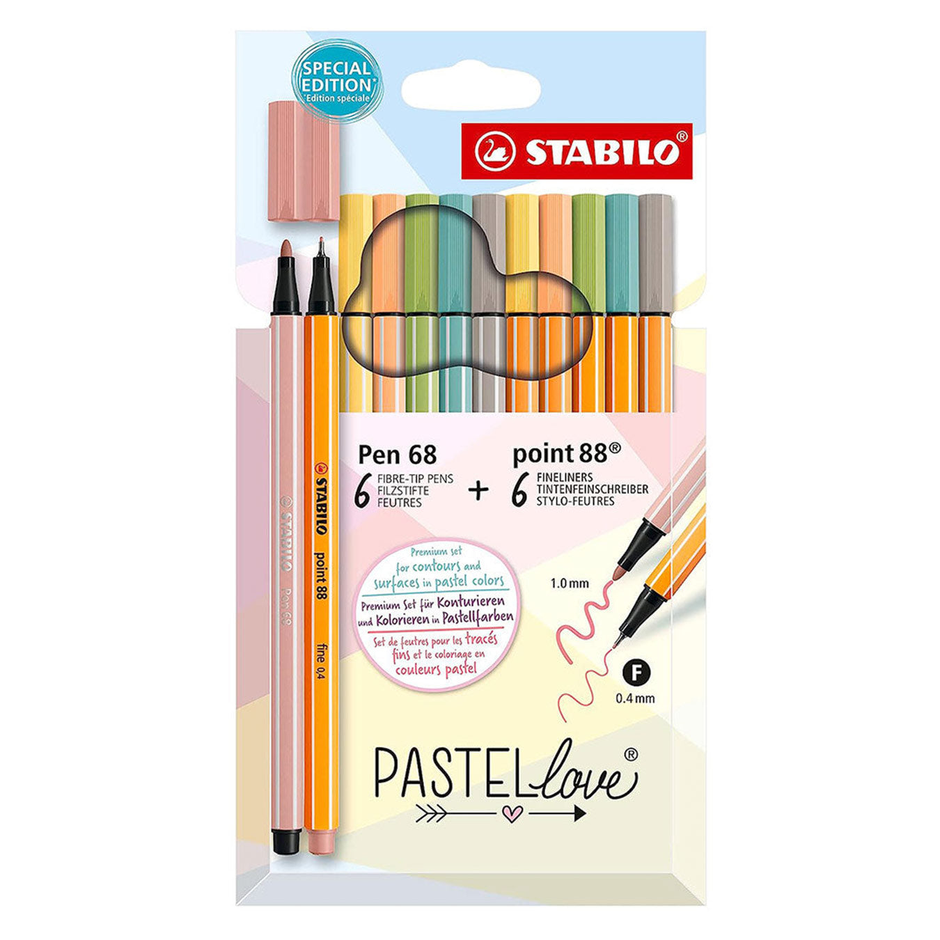 Stabilo | Point 88 | Pastellove | Pen 68 | Pack Of 12 Stabilo