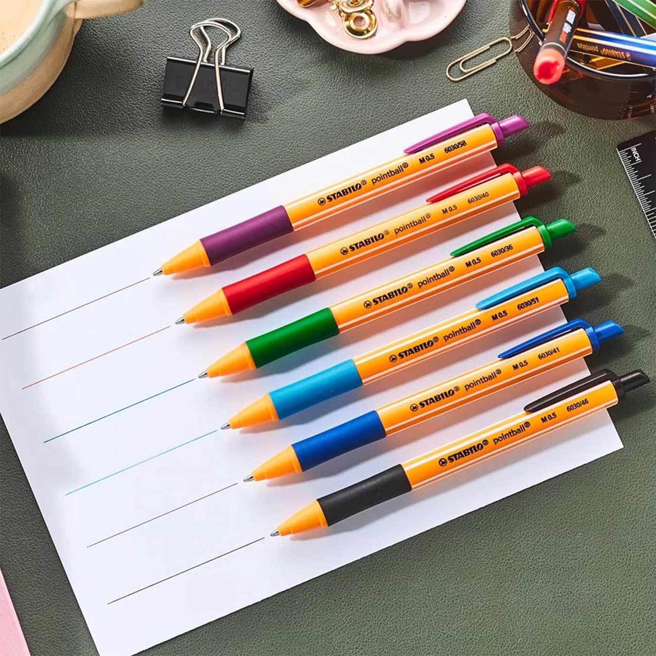 Stabilo | Pointball | Ballpoint Pen | Blue & Black | Pack Of 2 Stabilo