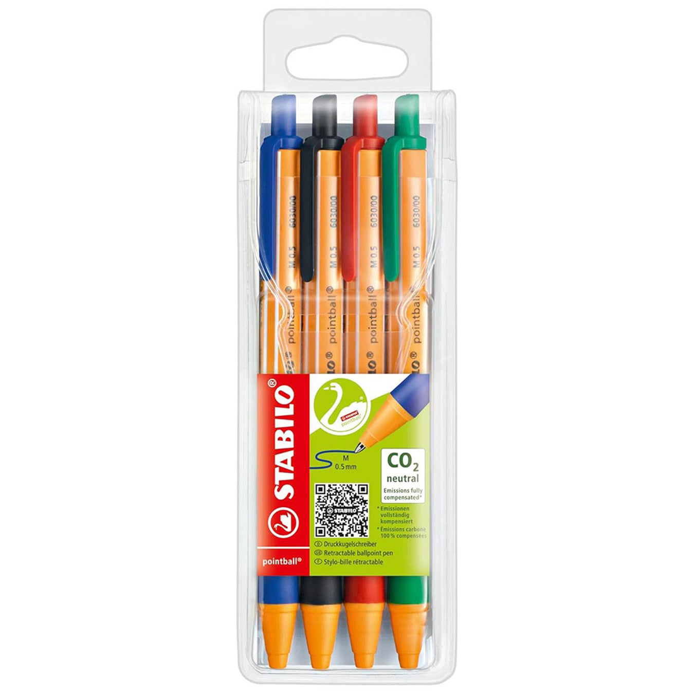Stabilo | Pointball | Ballpoint Pen | Multicolored | Pack Of 4 Stabilo