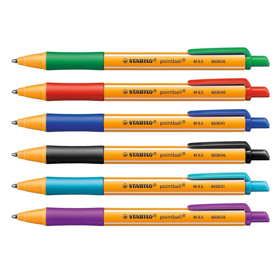 Stabilo | Pointball | Ballpoint Pen | Multicolored | Pack Of 6 Stabilo