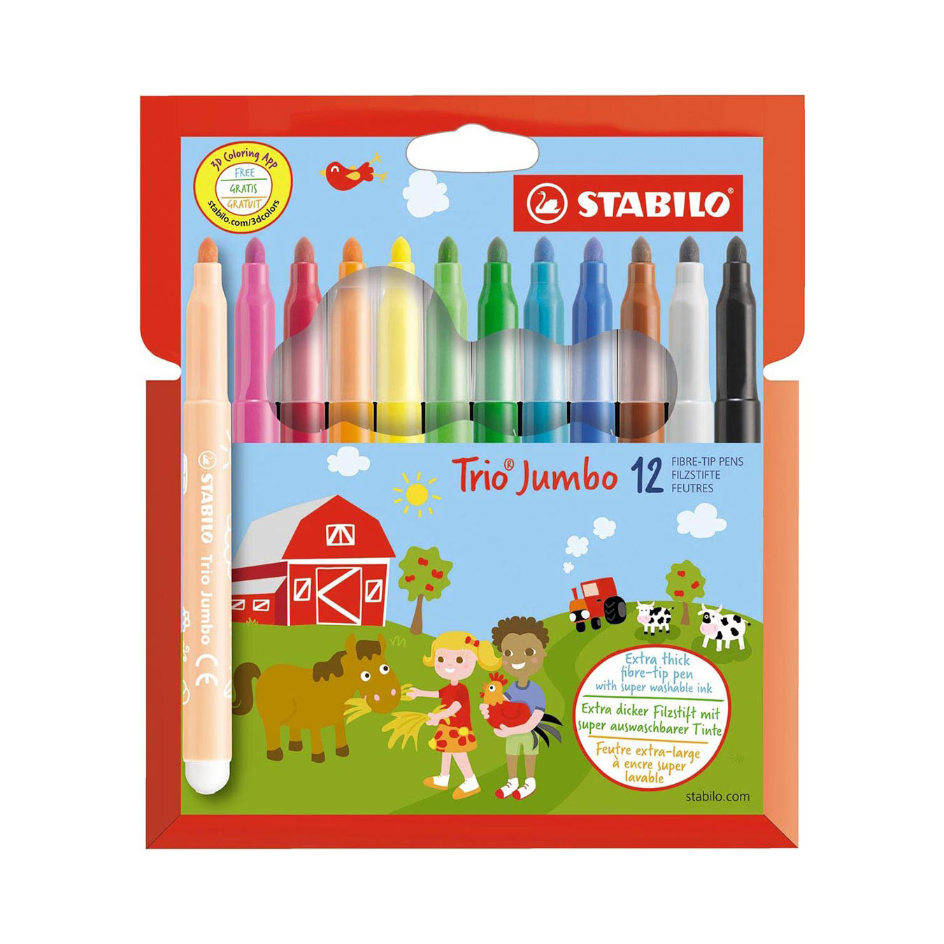 Stabilo | Power | Extra Thick Fibre-Tip | Pack of 12 | Multicolors Stabilo