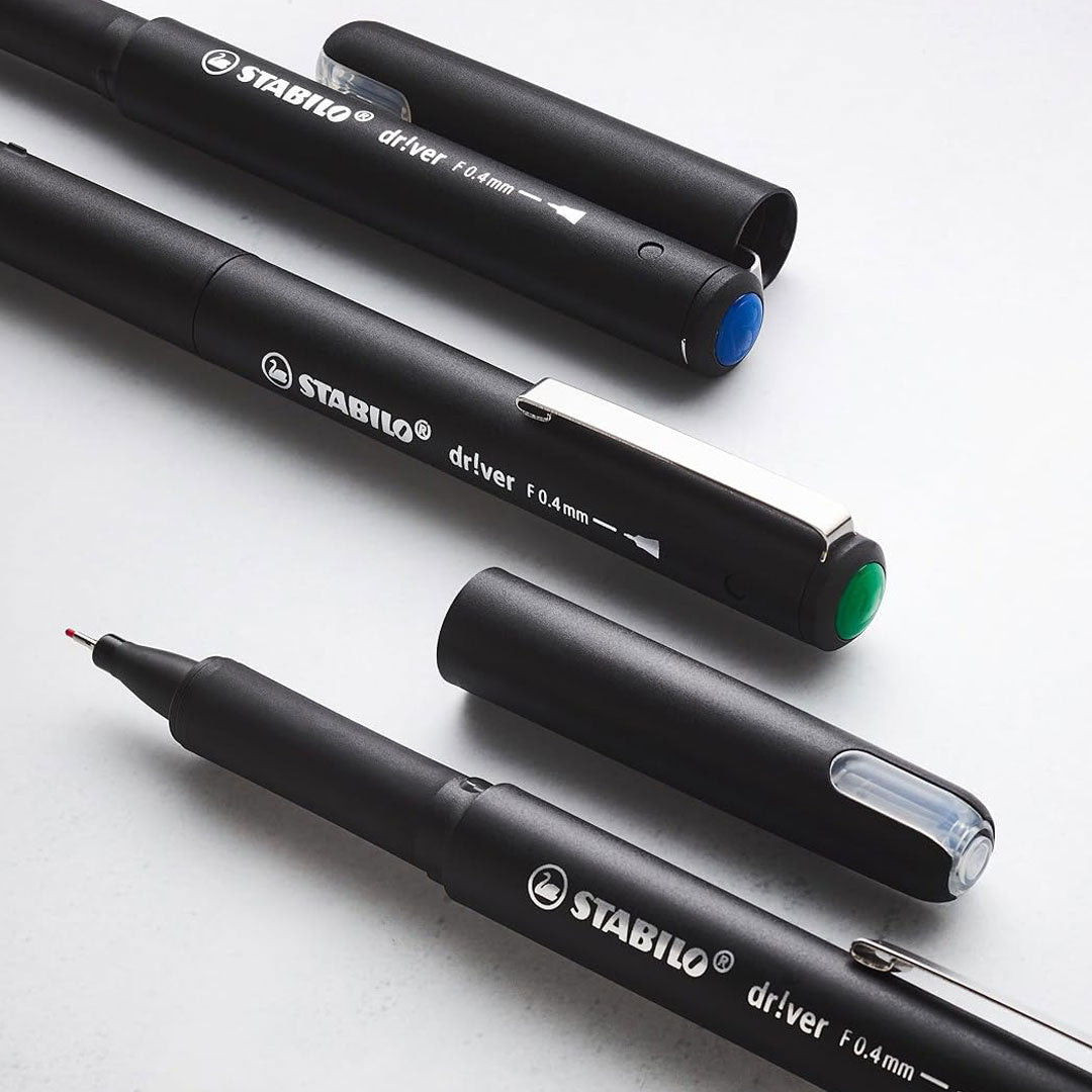 Stabilo dr!ver Premium Fineliner Green – Fine Nib, Pack of 5 Stabilo