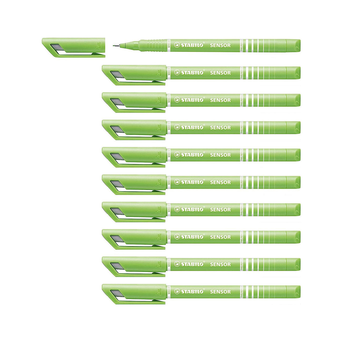 STABILO Sensor Fine Tip Fineliner Pen in Light Green (Set of 10) Stabilo