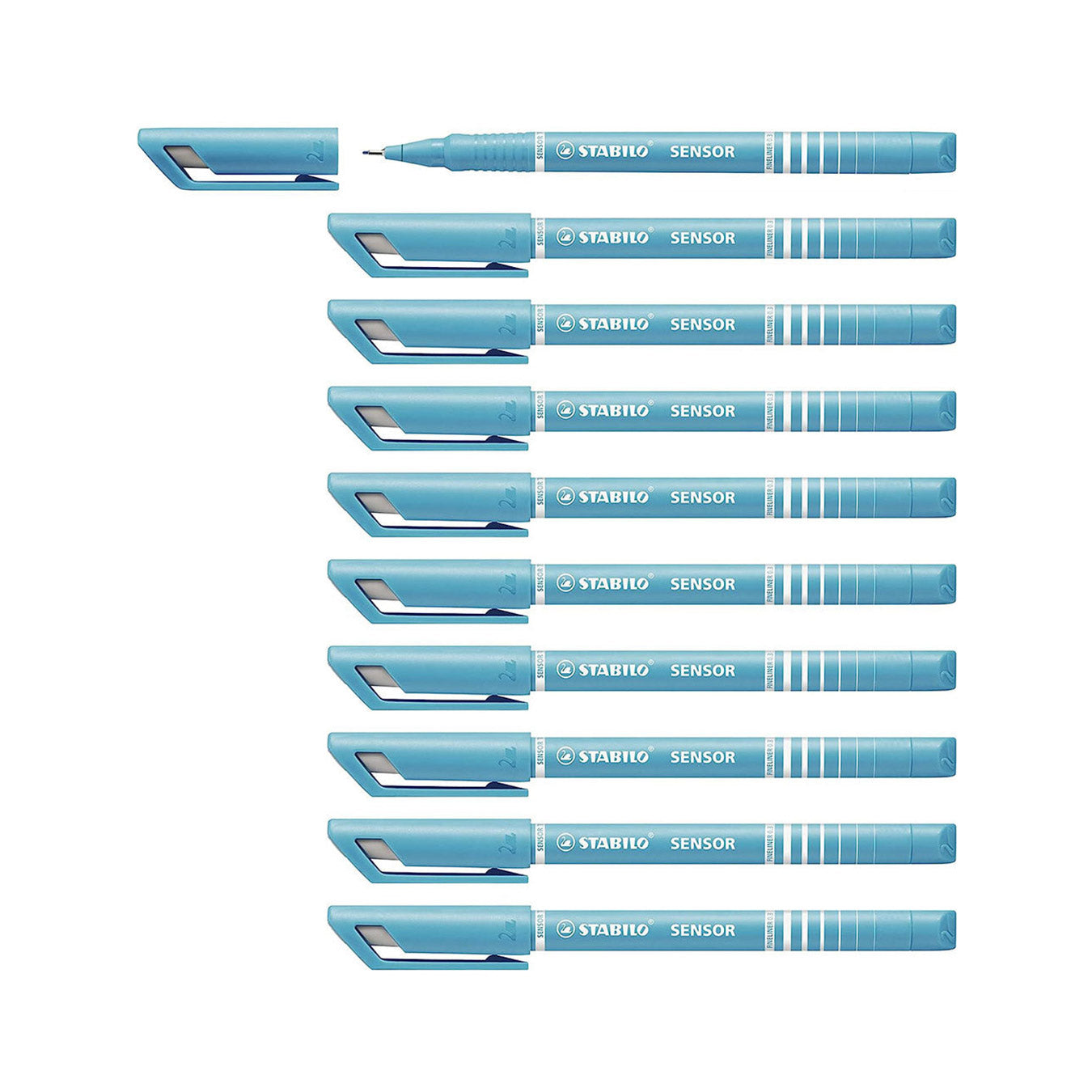 STABILO Sensor Fine Tip Fineliner Pen in Turquoise (Set of 10) Stabilo