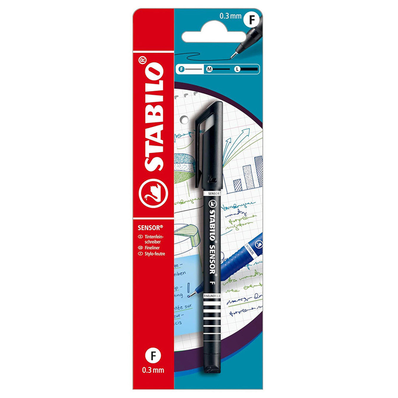 Stabilo | Sensor Pen | Fine Tip | Black | Pack Of 1 Stabilo