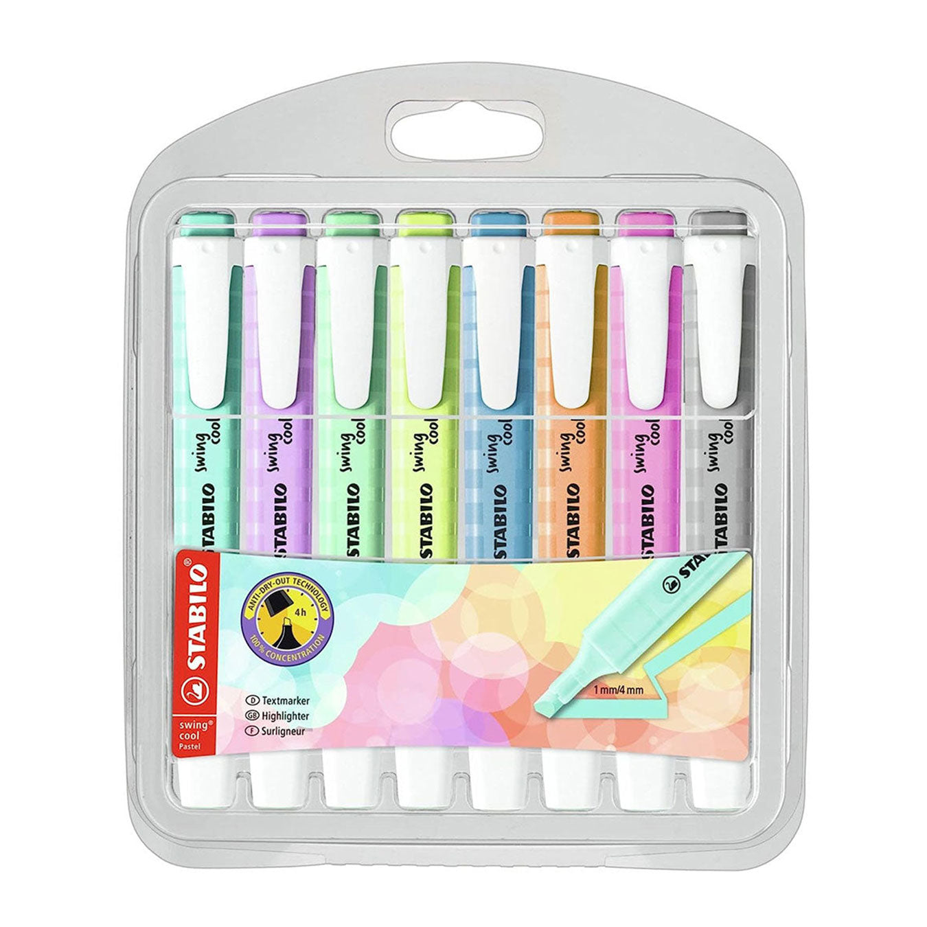 Stabilo | Swing Cool | Fluorescent/Pastel | Pack Of 8Pcs | Highlighter Pen Stabilo