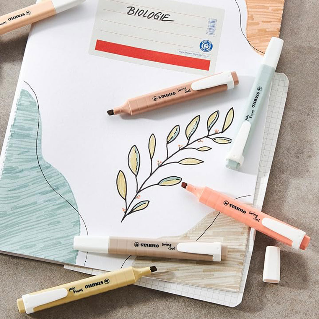 Stabilo | Swing Cool Highlighter Pen| Nature Colors | Pack of 6 Stabilo