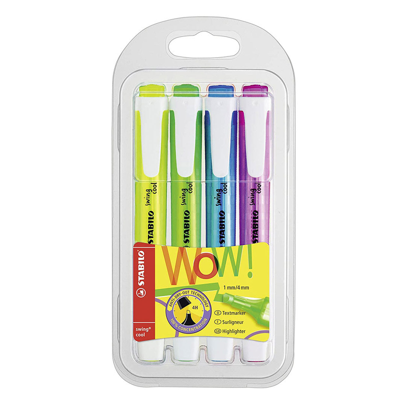 Stabilo | Swing Cool | Pack Of 4Pcs | Highlighter Pen Stabilo