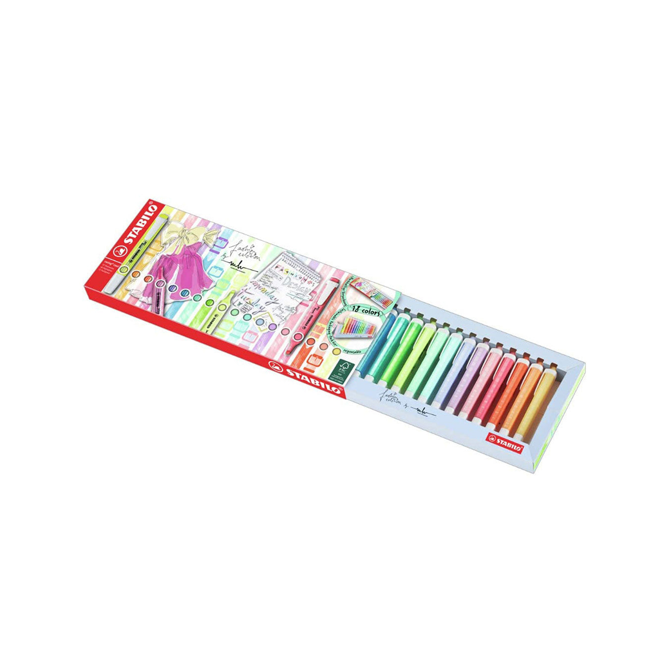 STABILO Swing Cool Highlighter Deskset - Set of 18 Colours Stabilo