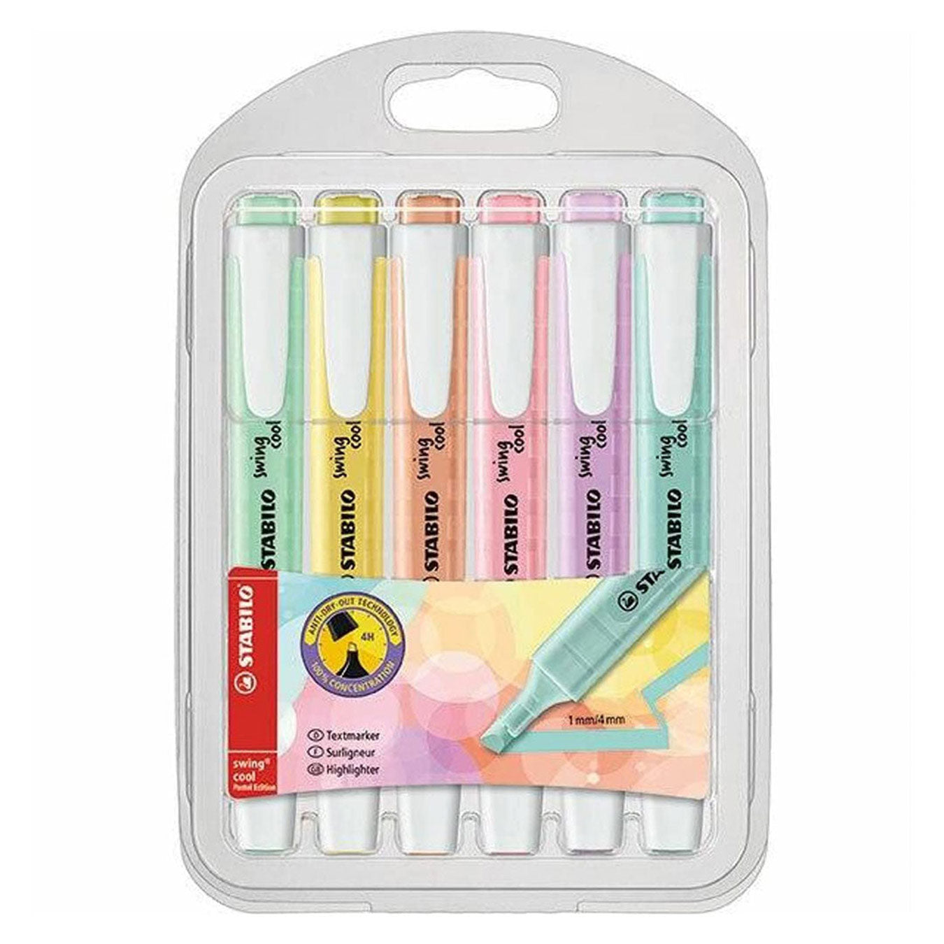 Stabilo | Swing Cool | Pastel | Pack Of 6Pcs | Highlighter Pen Stabilo