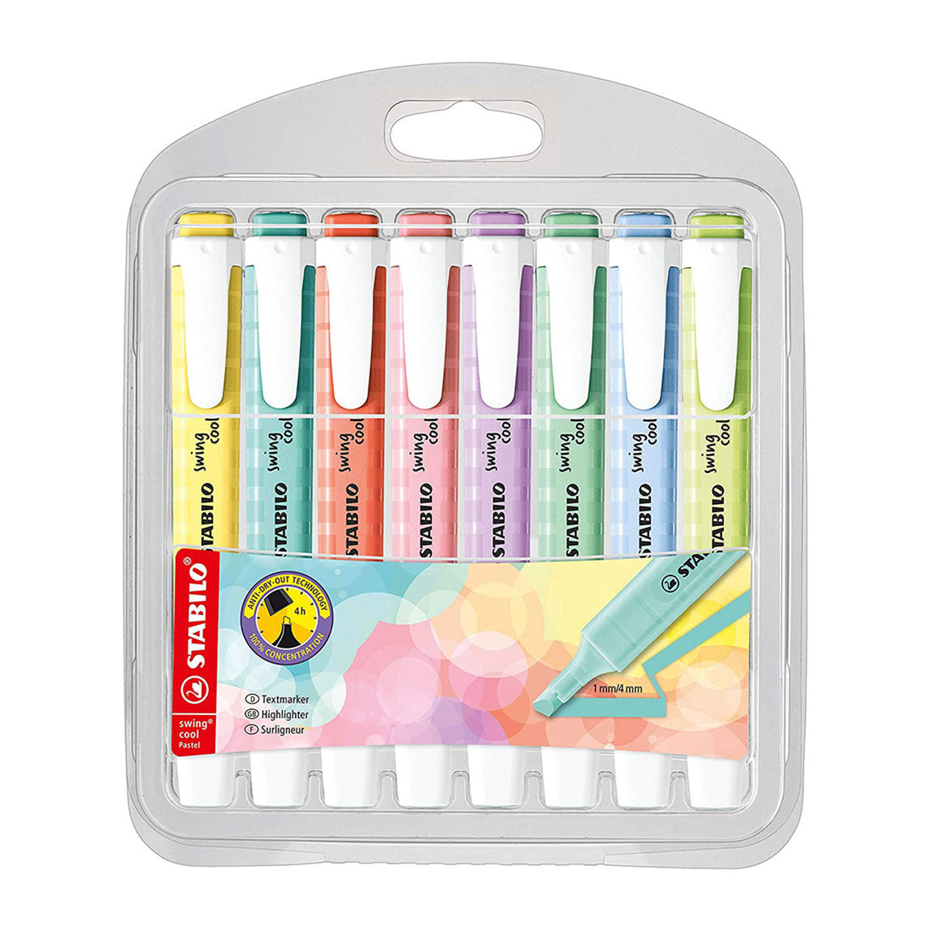 Stabilo | Swing Cool | Pastel | Pack Of 8Pcs | Highlighter Pen Stabilo