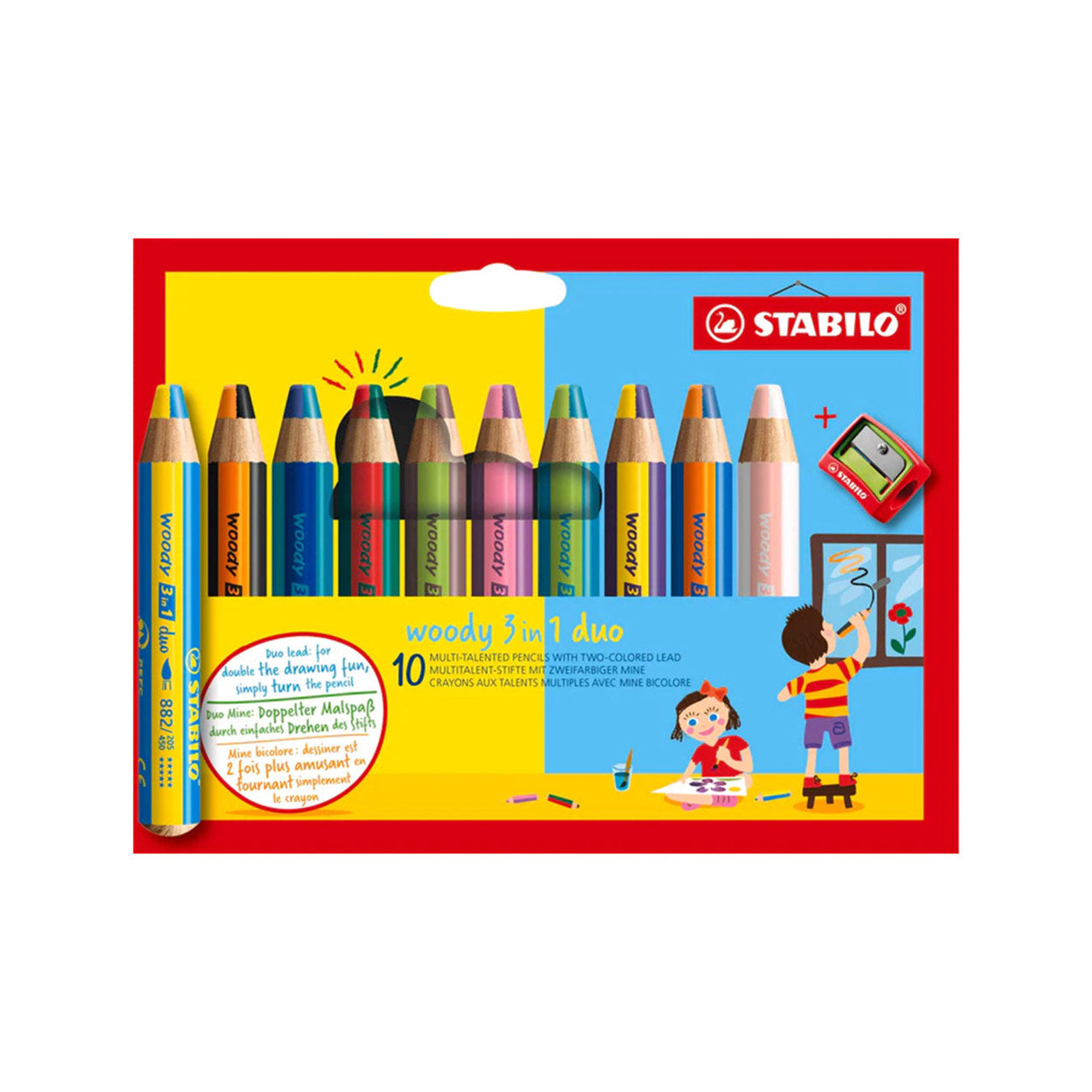 STABILO Woody 3 in 1 Duo Multi-Talented Pencil - Set of 10