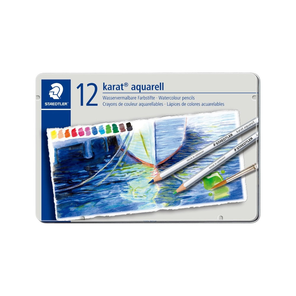 Staedtler Karat Aquarell Watercolour Pencils - Set of 12 with essential colours