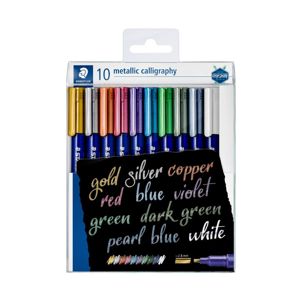 Staedtler Metallic Marker Pen with Calligraphy Tip - Set of 10