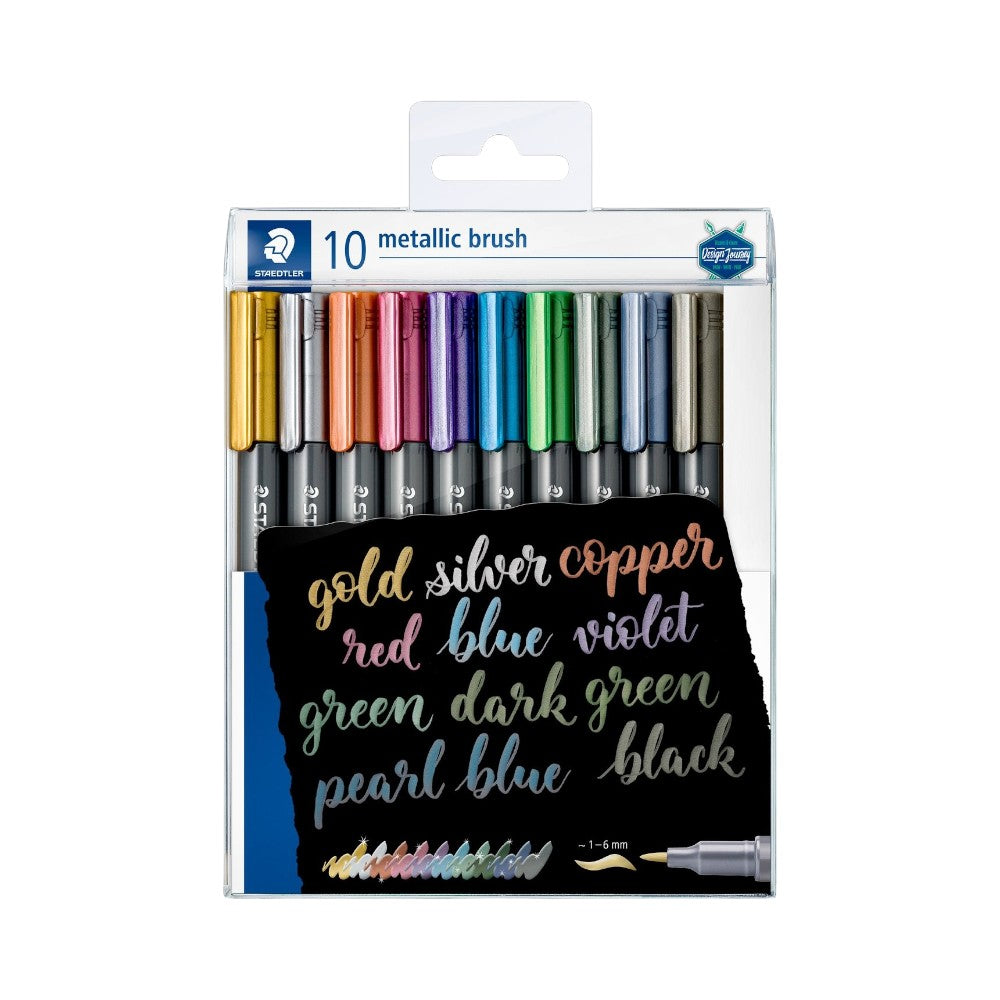 Staedtler Metallic Marker Pen With Brush Tip - Choose Colours or Sets