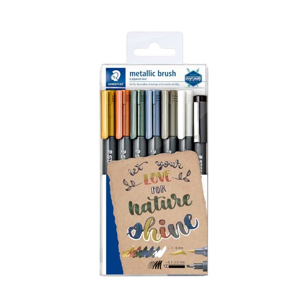 Staedtler Metallic Marker Pen With Brush Tip - Choose Colours or Sets