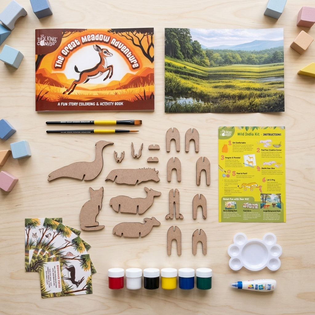 Wild India DIY Activity Kit for Kids - ttc grassland gallopers 6