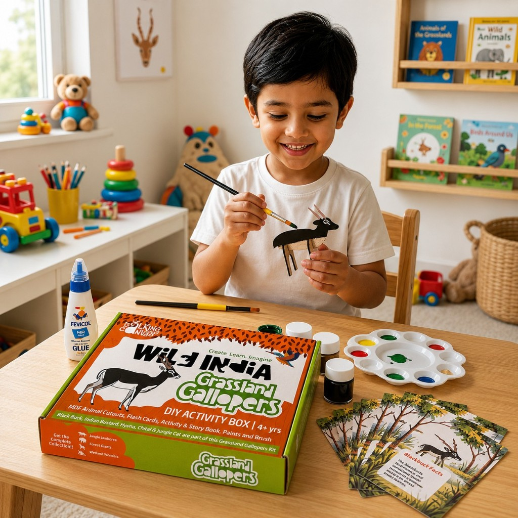Wild India DIY Activity Kit for Kids - ttc grassland gallopers 9