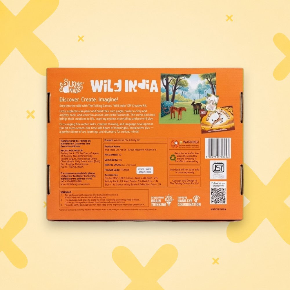 Wild India DIY Activity Kit for Kids - ttc wild india grasslandgallopers online back