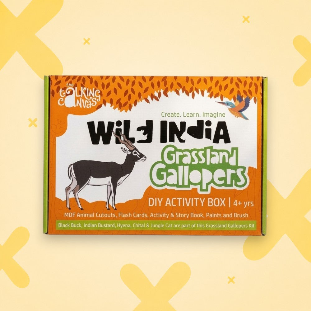 Wild India DIY Activity Kit for Kids - Grassland Gallopers - ttc wild india grasslandgallopers online front