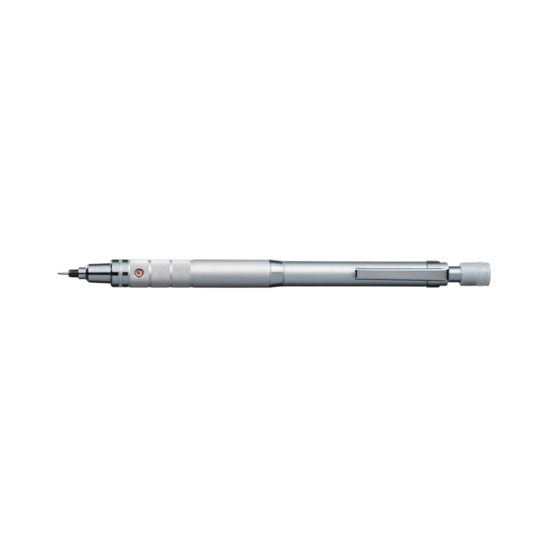 Uni Kuru Toga Roulette Mechanical Pencil - 0.5mm - Silver - Knurled Grip Close-up
