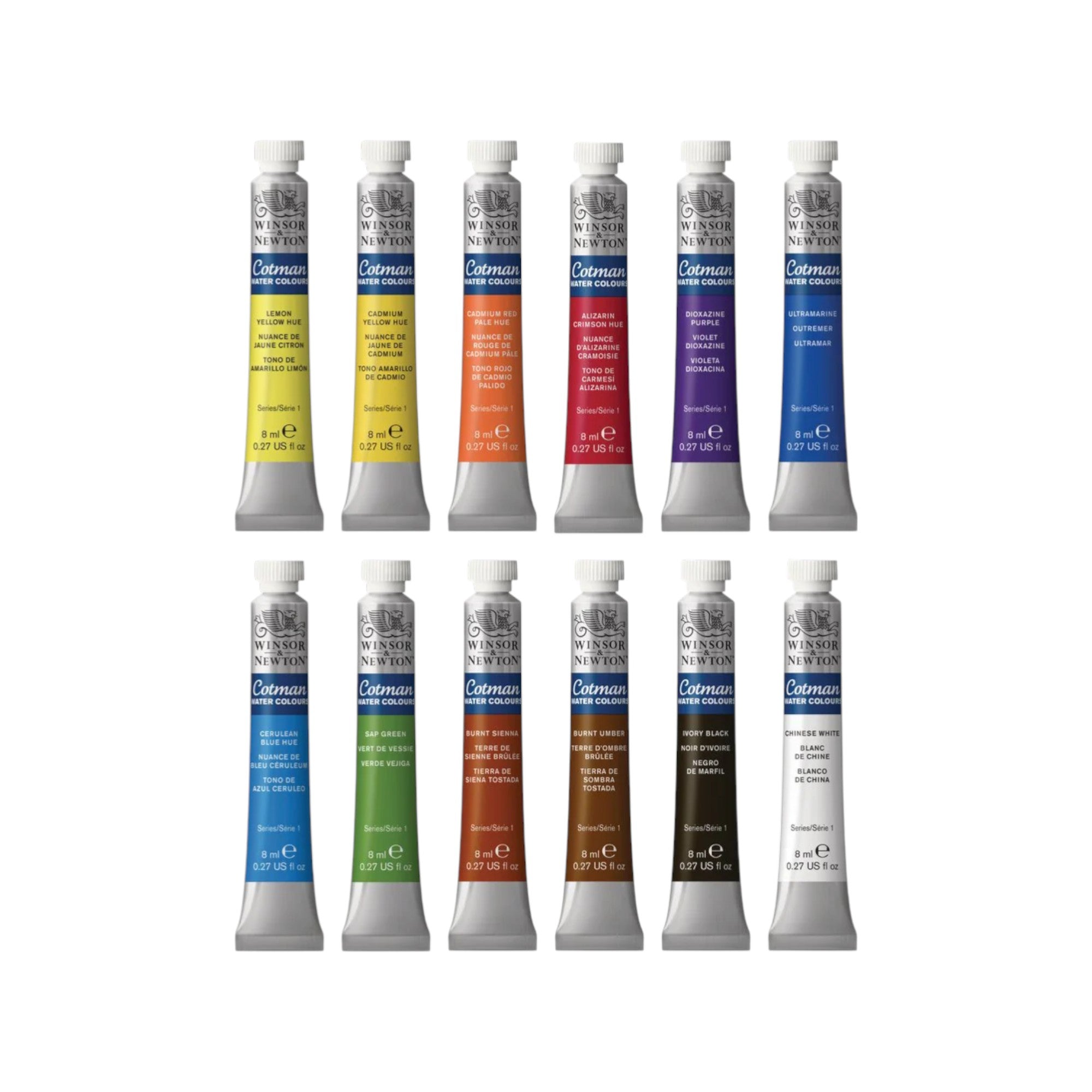 Winsor & Newton Cotman Water Colours Set - 12 x 8ml Tubes