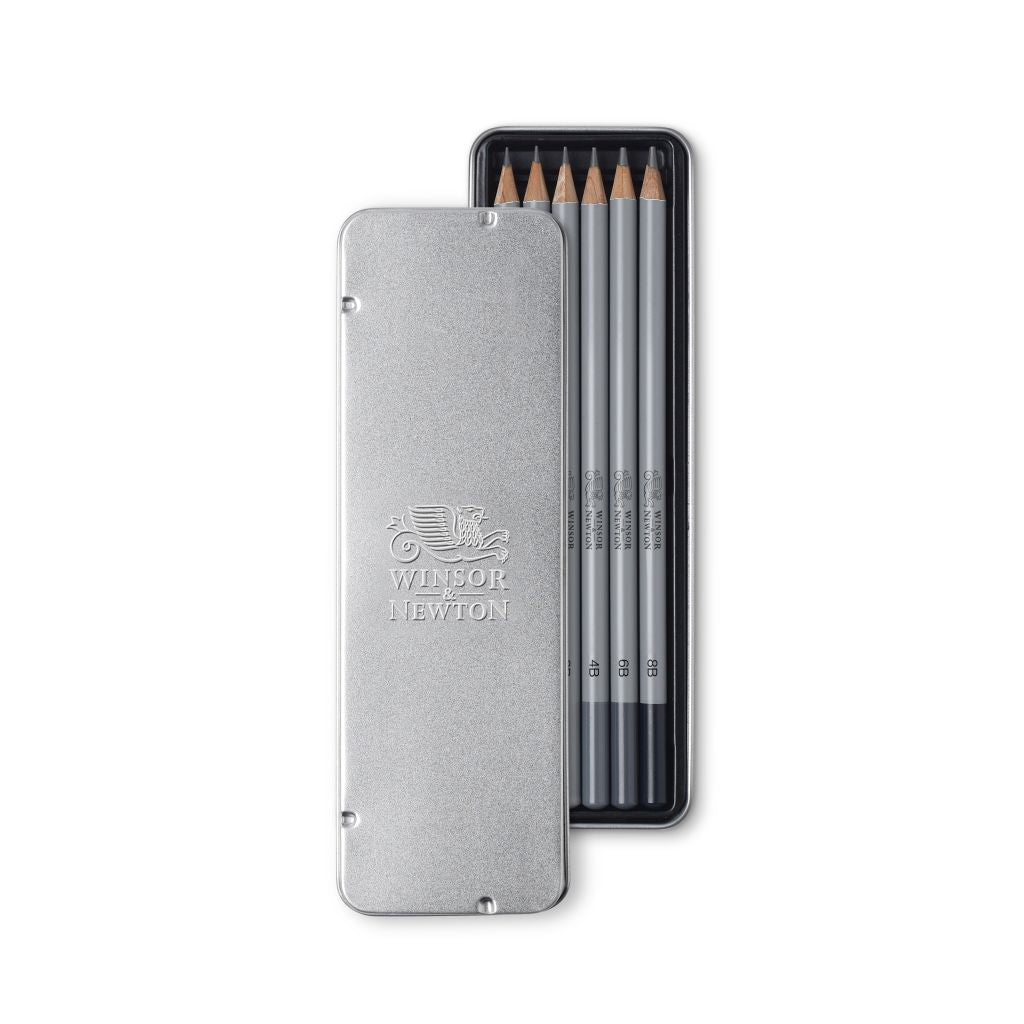Winsor & Newton Studio Collection Graphite Pencil Set Of 6 Pencils In Tin Box