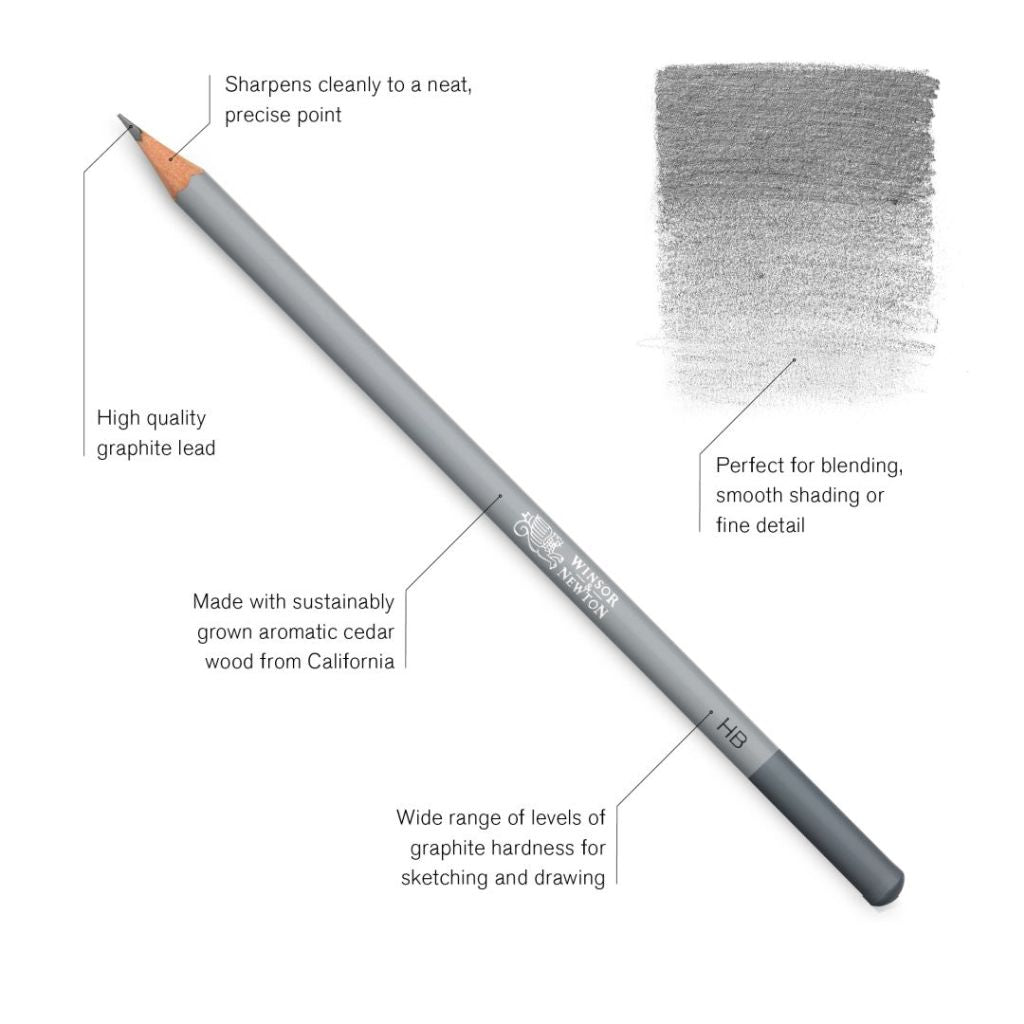 Winsor & Newton Studio Collection Graphite Pencil Set Of 6 Pencils In Tin Box