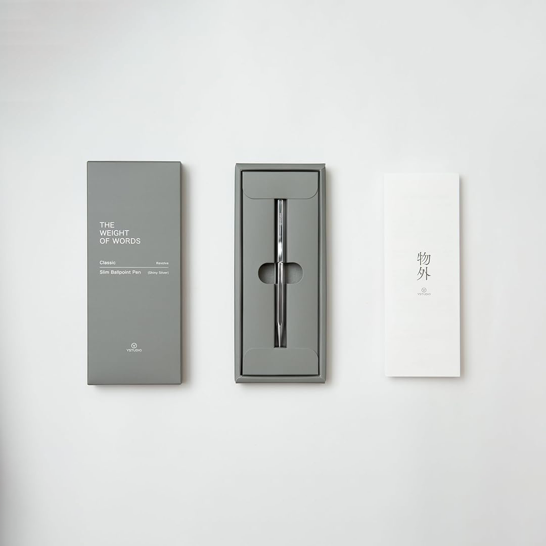 Ystudio | Ballpoint Pen | Classic Revolve | Spring Shiny Silver YSTUDIO