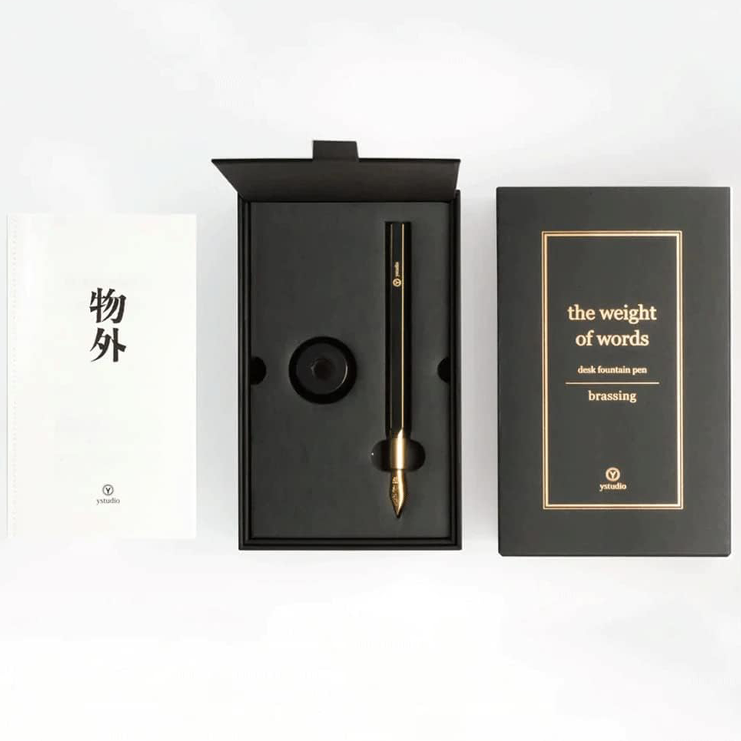 Ystudio | Desk Fountain Pen | Classic Revolve | Brassing Black. YSTUDIO