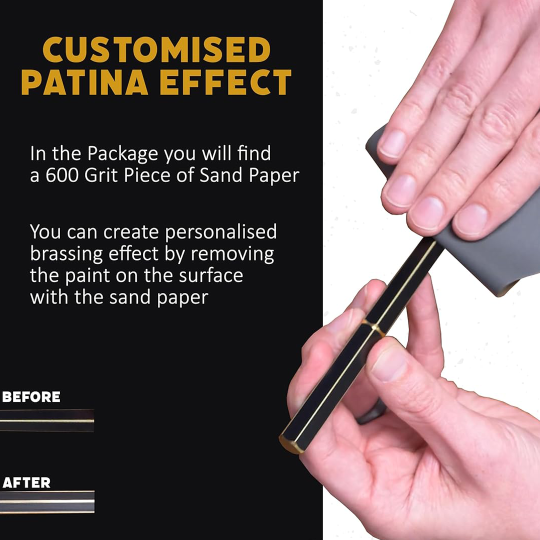 Ystudio | Fountain Pen | Black Hexogon | Classic Revolve | Brass Body | Medium Nib YSTUDIO