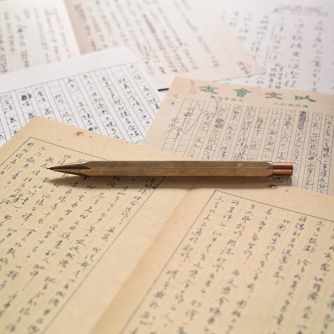 Ystudio | Mechanical Pencil | 0.7mm | Classic Revolve | Brass YSTUDIO