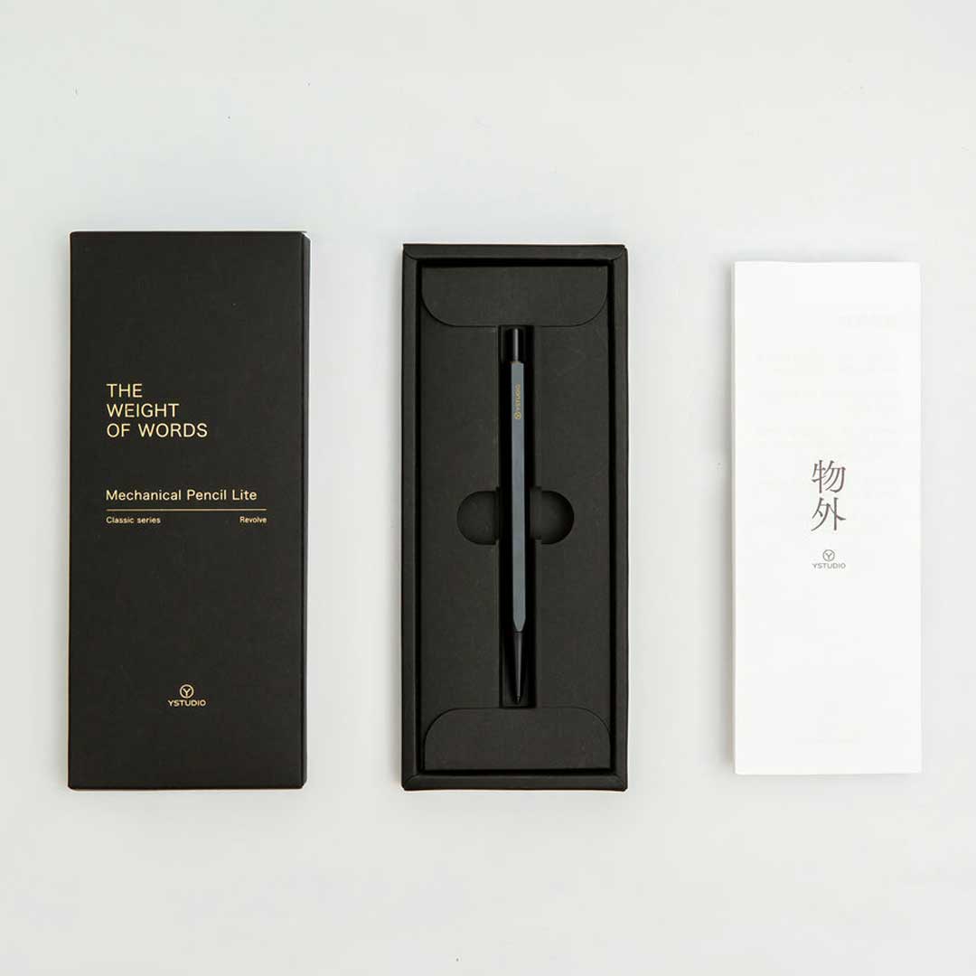 Ystudio | Mechanical Pencil | 0.7mm | Classic Revolve | Brass | Black | Pack of 1 YSTUDIO