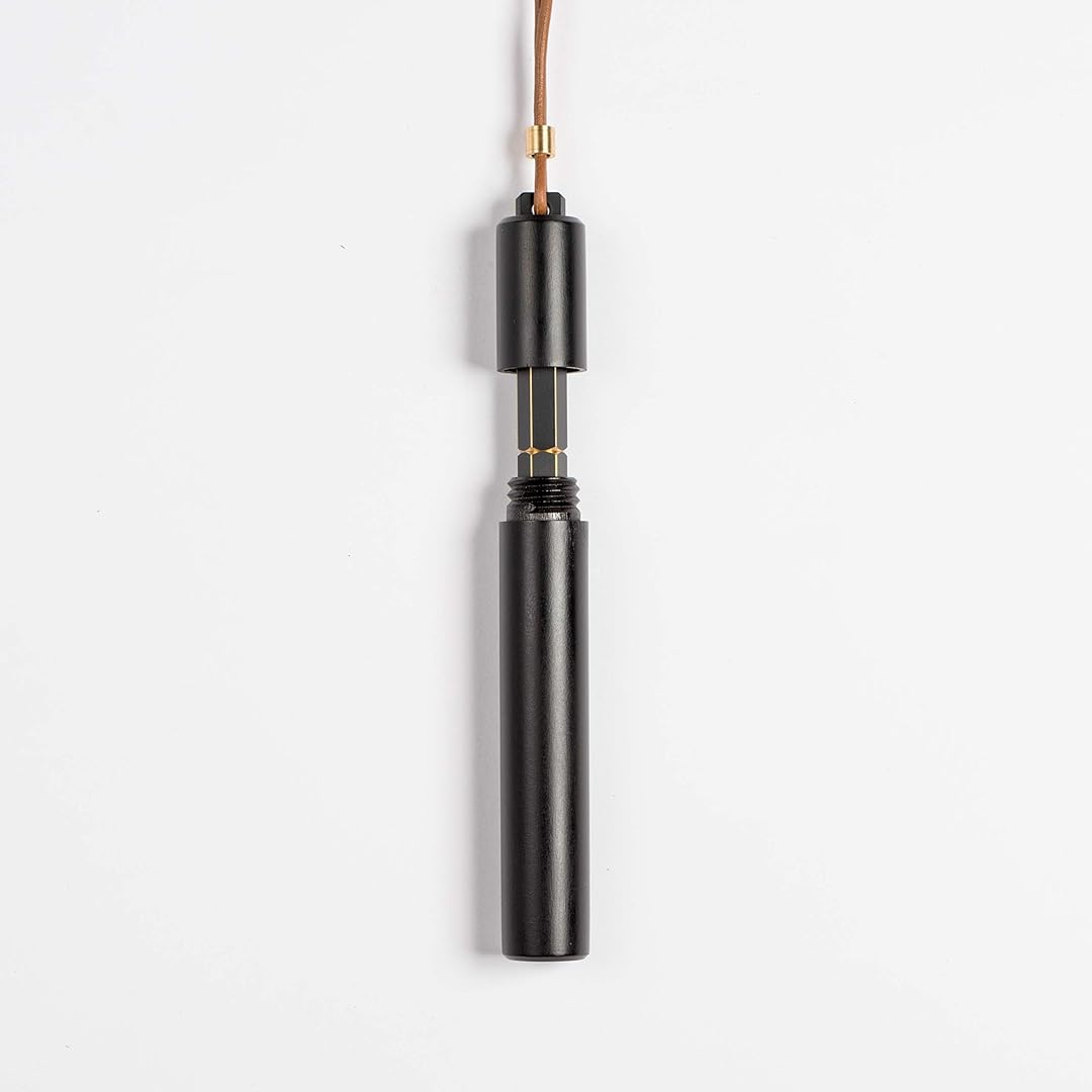 Ystudio | Portable Fountain Pen | Black Metal | Brass Body | Medium Nib | Classic Revolve Series YSTUDIO
