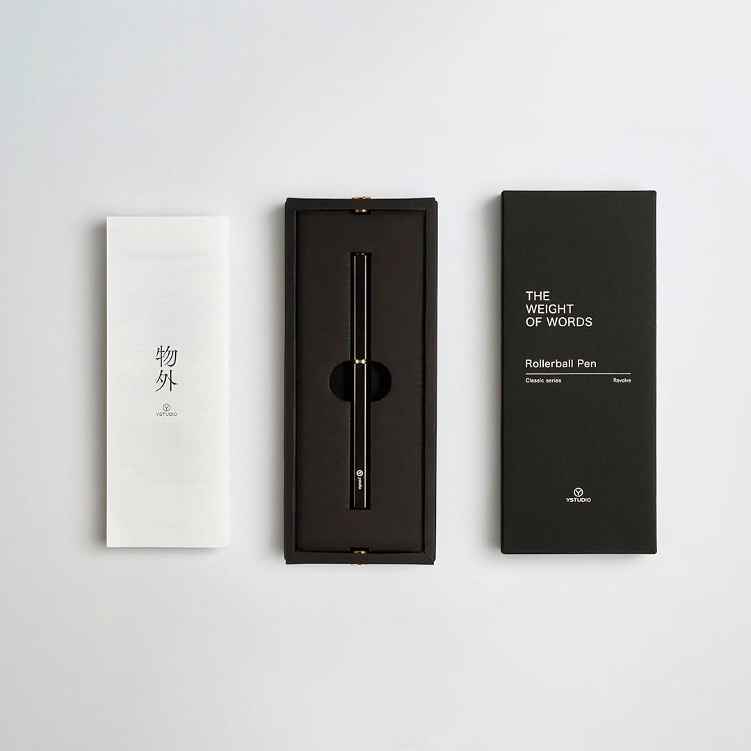 Ystudio | Rollerball Pen | Black Brassing | Six Shining Lines | Brass YSTUDIO
