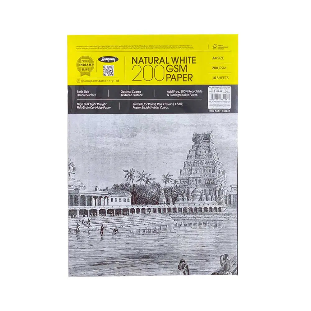 Natural White 200 GSM Paper Canvazo