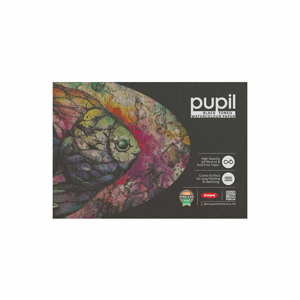 Anupam Pupil Black Toned Watercolour Paper Glued Pad 250 GSM Anupam